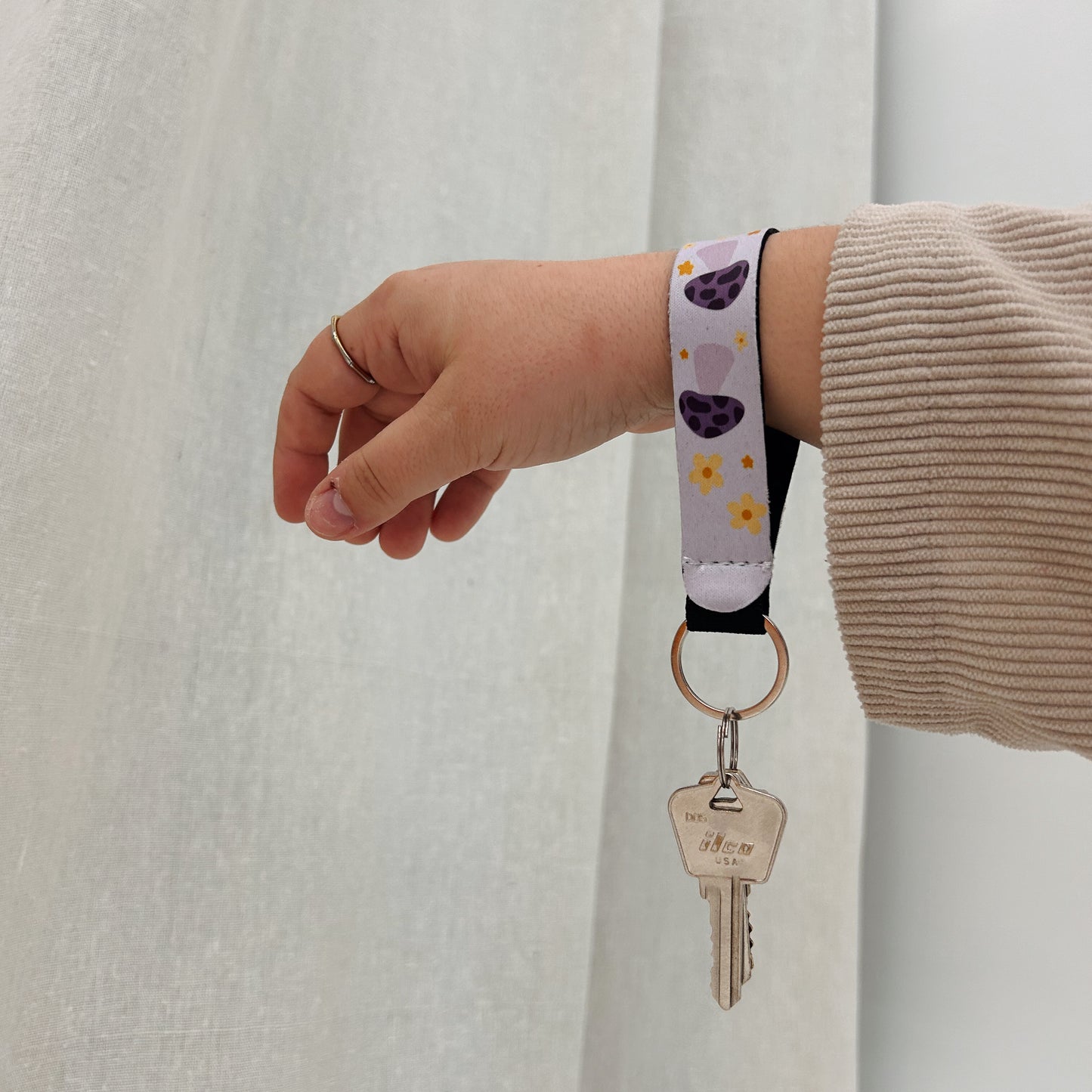 Mushroom Wristlet Keychain