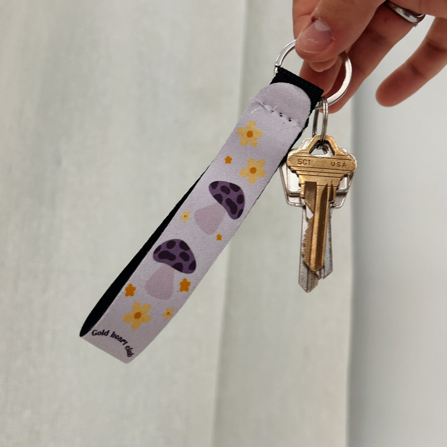 Mushroom Wristlet Keychain