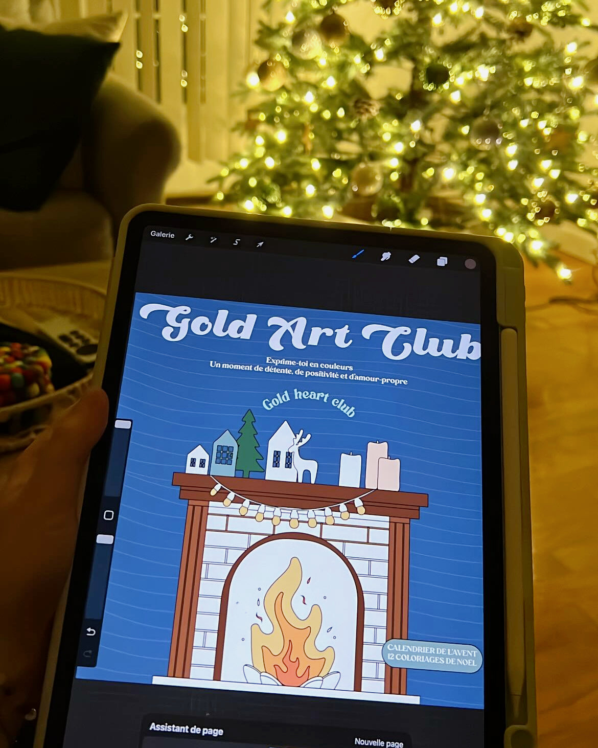 Cahier à colorier adulte numérique Calendrier de l'avent illustré et imprimé au Québec