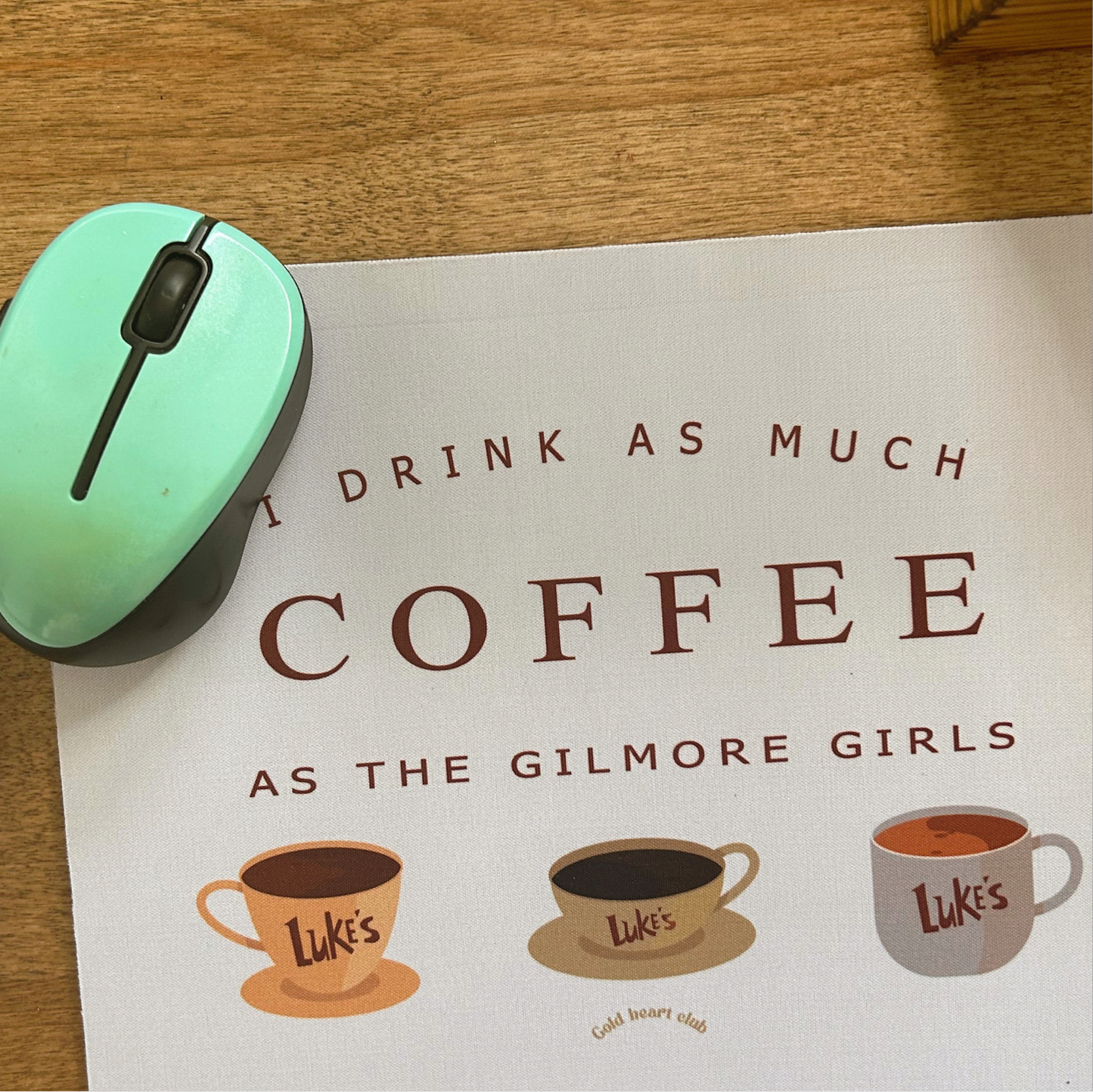 Tapis souris Coffee fait au Québec Gold Heart Club