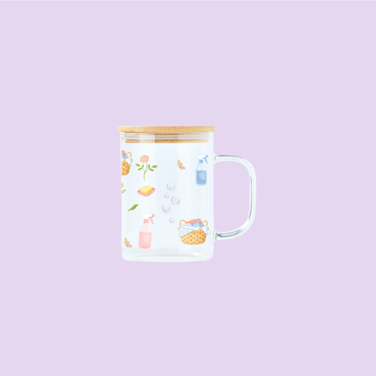 Idée cadeau Verre illustré Ménage de printemps fait au Québec