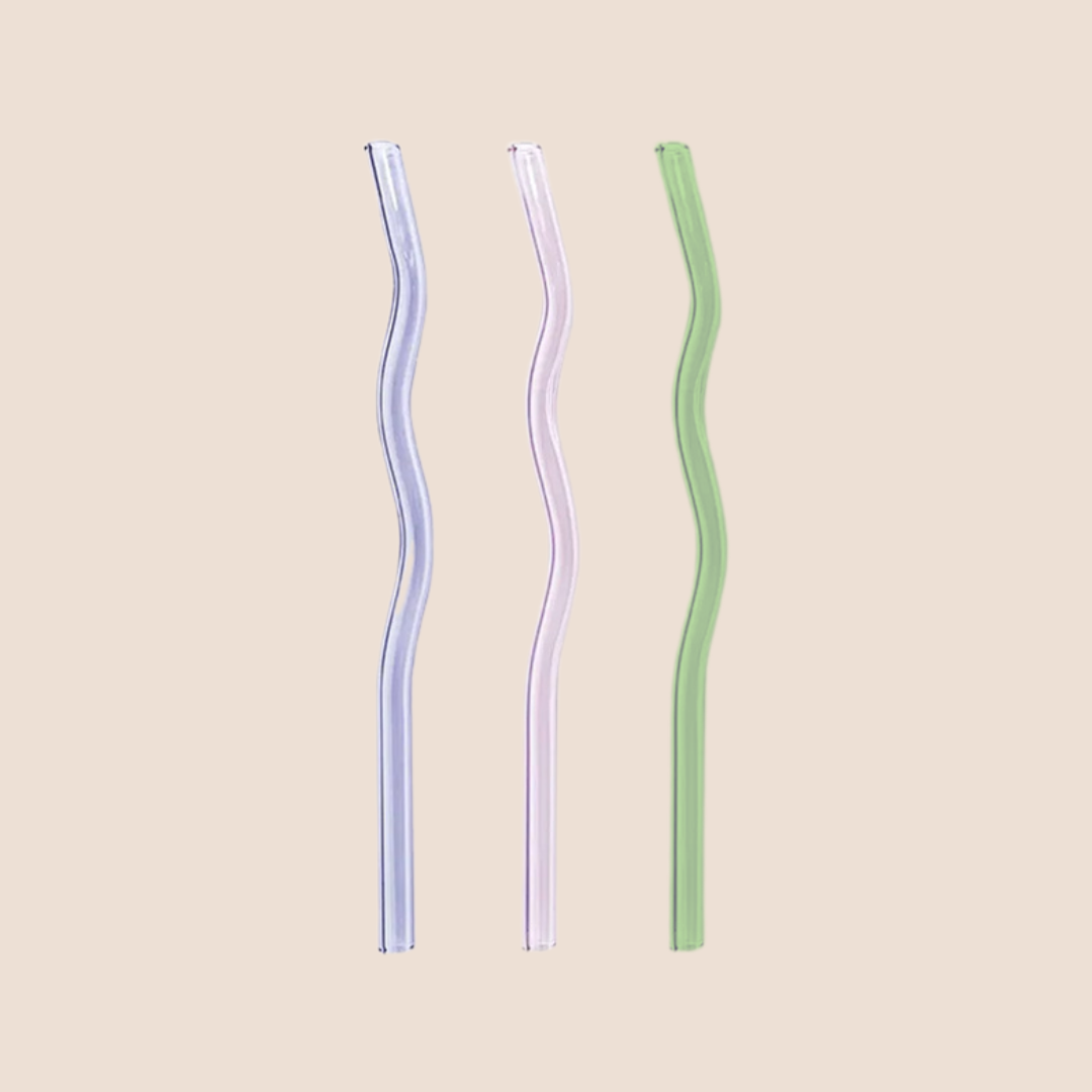 Paille en verre torsadée