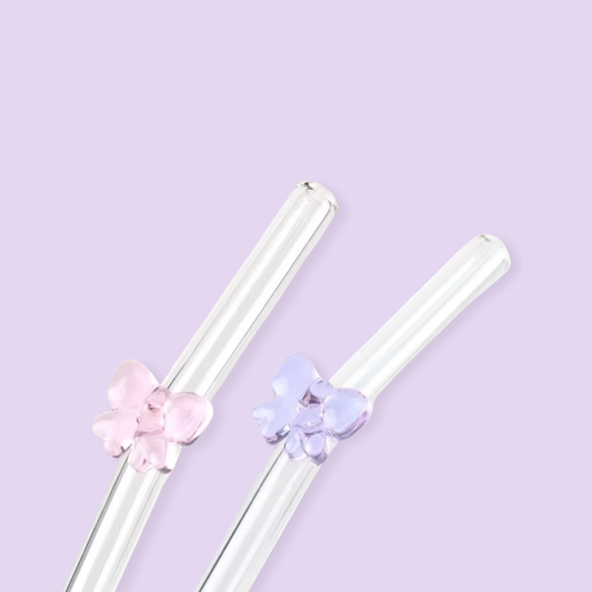 Twisted glass straw