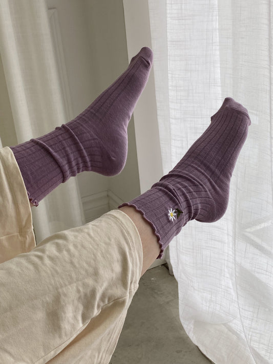 Bas champêtre femme mauve Gold Heart Club