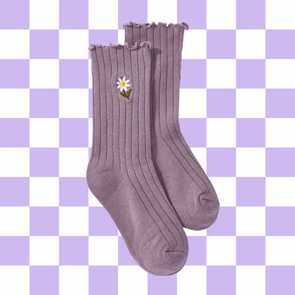 Bas champêtre femme mauve Gold Heart Club