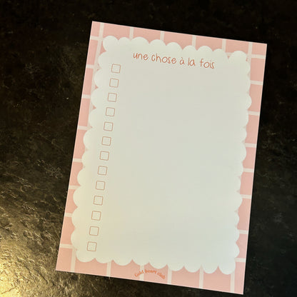 Bloc note illustré Une chose à la fois Gold Heart Club