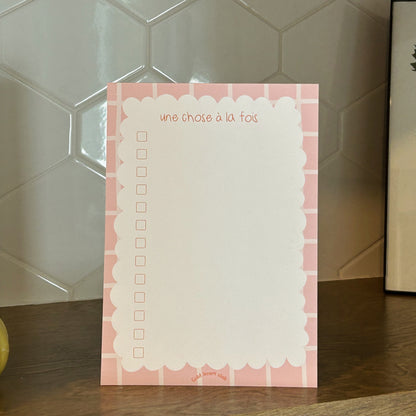 Bloc note illustré Une chose à la fois Gold Heart Club