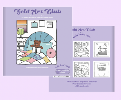 Cahier à colorier adulte illustré Volume 4 Version Numérique Gold Heart Club