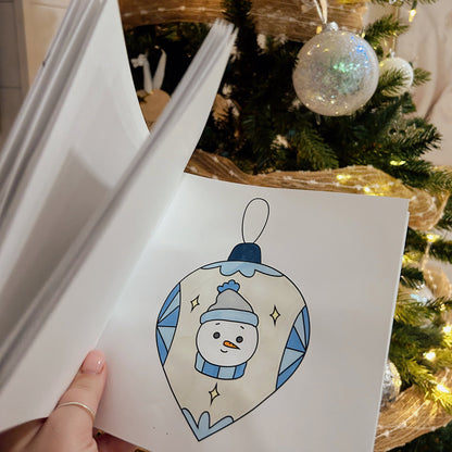 Cahier à colorier adulte Calendrier de l'avent illustré et imprimé au Québec