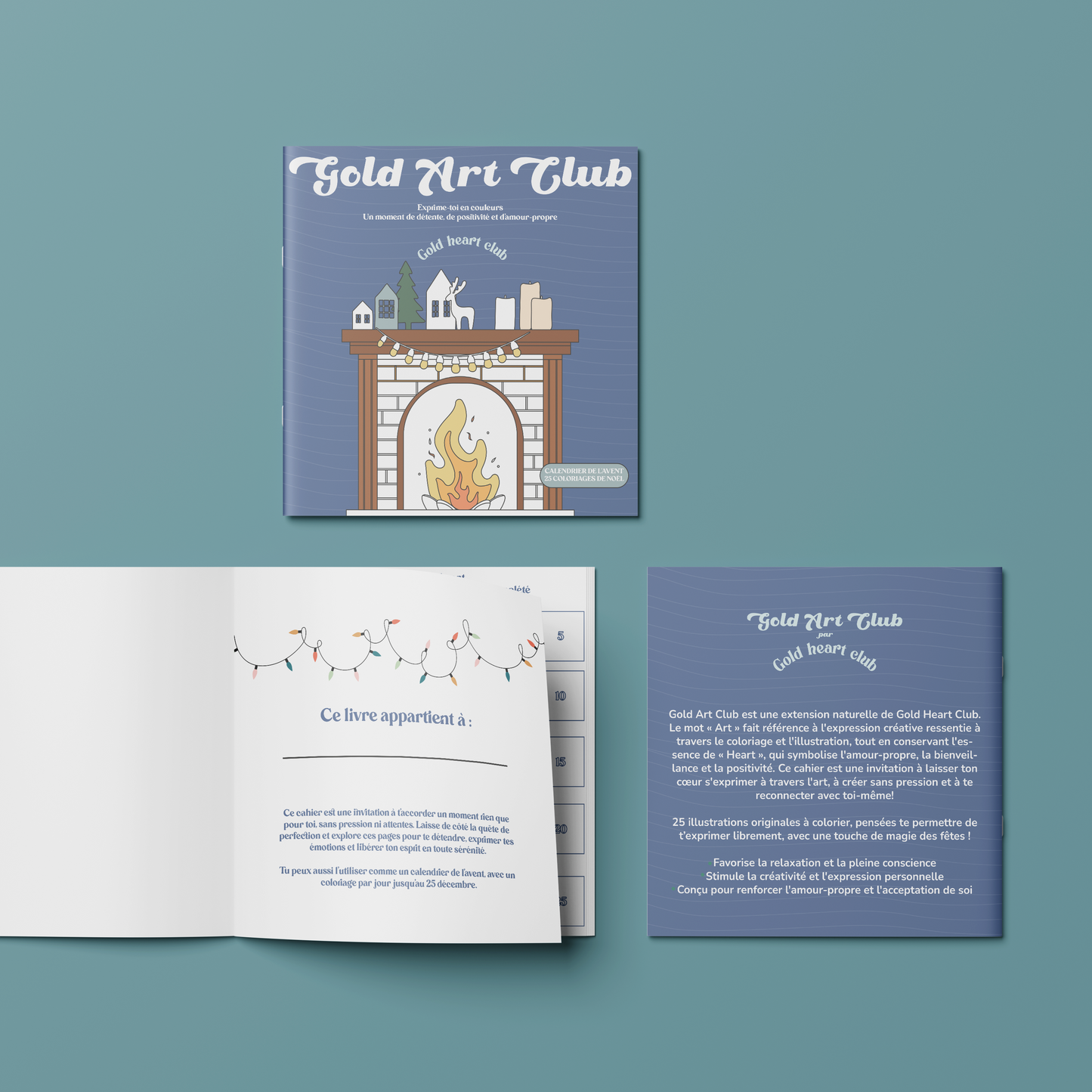 Cahier à colorier adulte Calendrier de l'avent illustré et imprimé au Québec