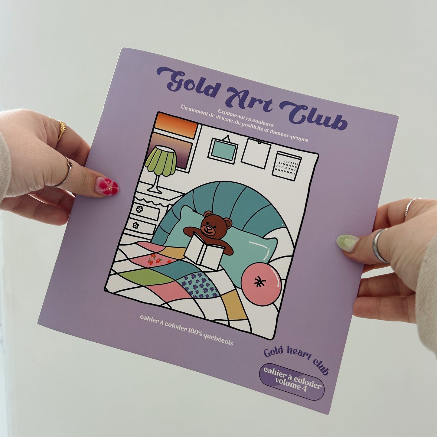 Cahier à colorier adulte Vol 4 illustré au Québec Gold Heart Club