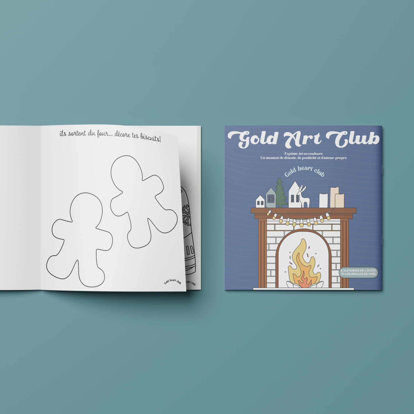 Cahier à colorier adulte Calendrier de l'avent illustré et imprimé au Québec