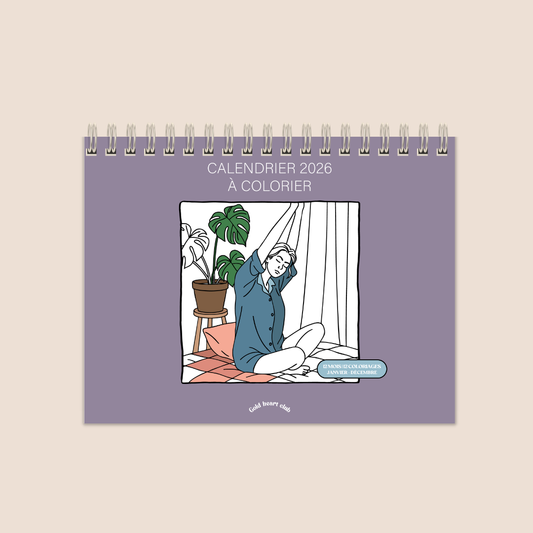 Calendrier à colorier illustré et imprimé au Québec Gold Heart Club