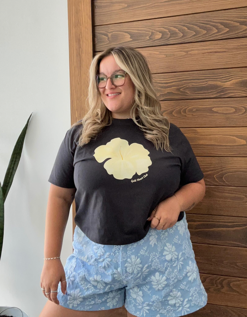 T-shirt Tropico Disco – Hibiscus Jaune & Coquillage