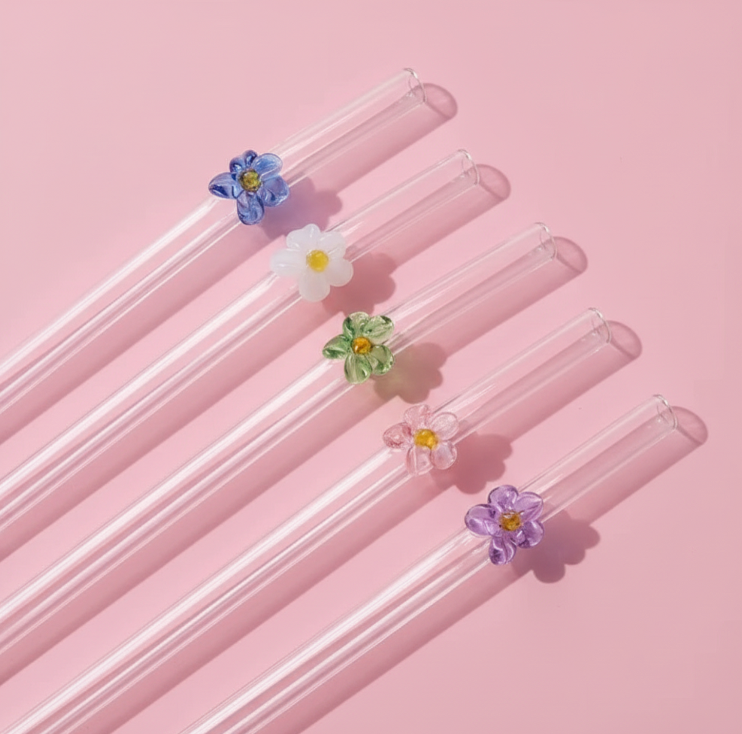 Twisted glass straw