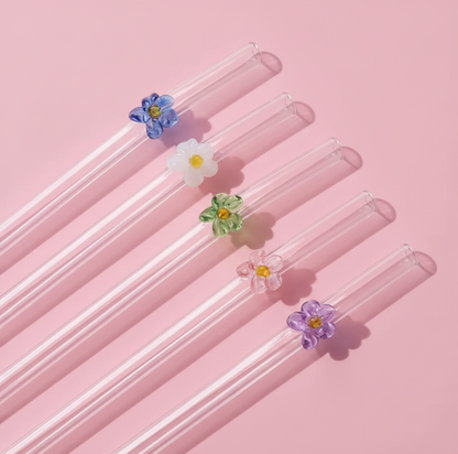 Twisted glass straw