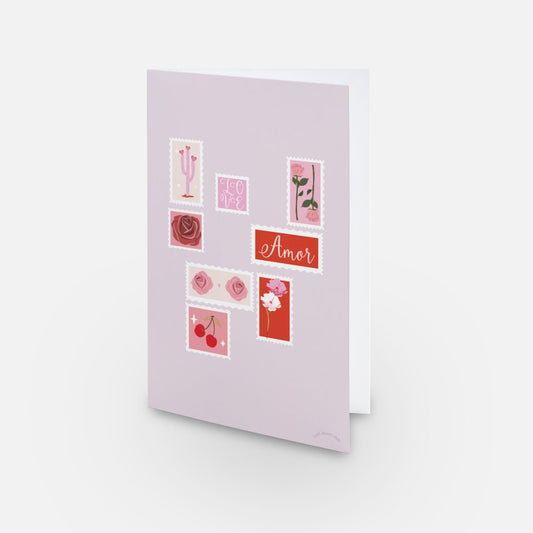 Carte de souhait Courrier romantique illustré au Québec Gold Heart Club 