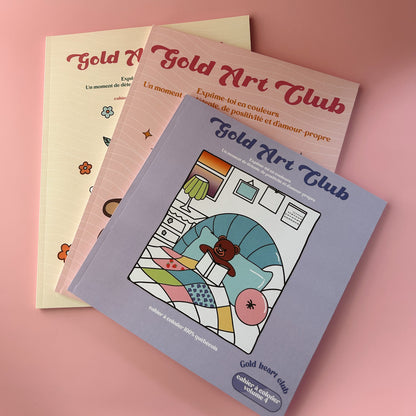 Coffret comprenant trois cahiers à colorier adulte dont le volume 1, 3 et 4