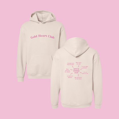 Hoodie doux de bonne qualité Self esteem imprimé au Québec Gold Heart Club
