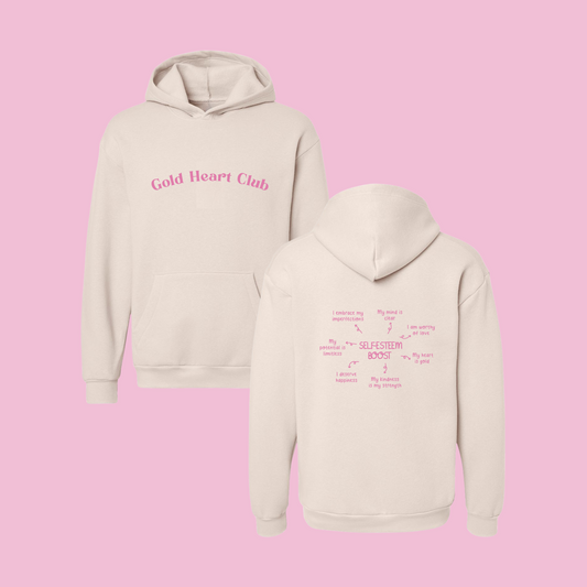 Hoodie doux de bonne qualité Self esteem imprimé au Québec Gold Heart Club