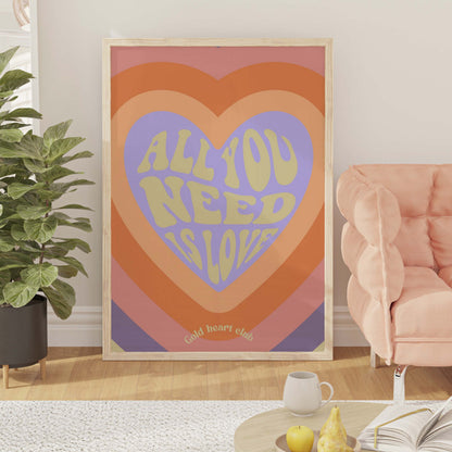 Illustration All You Need Is Love fait au Québec Gold Heart Club