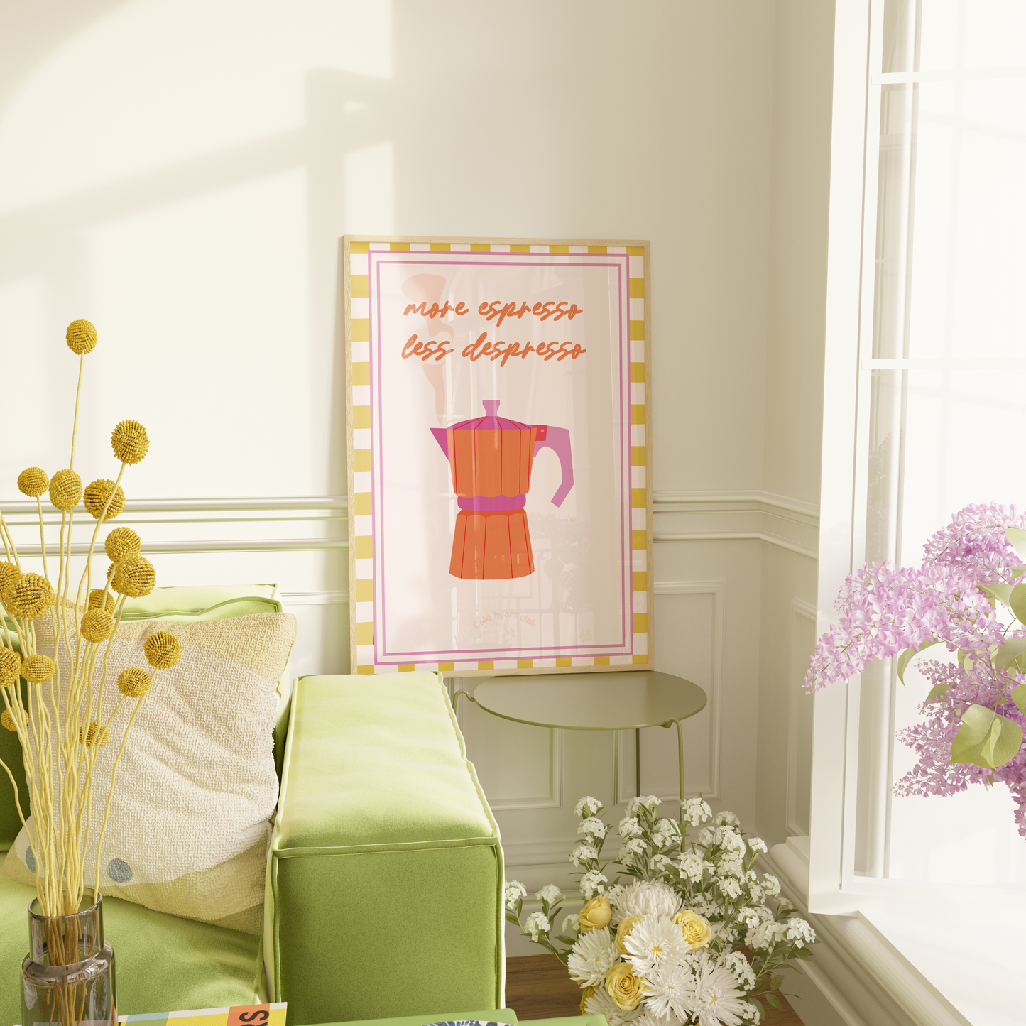 Illustration Café Florian fait au Québec Gold Heart Club