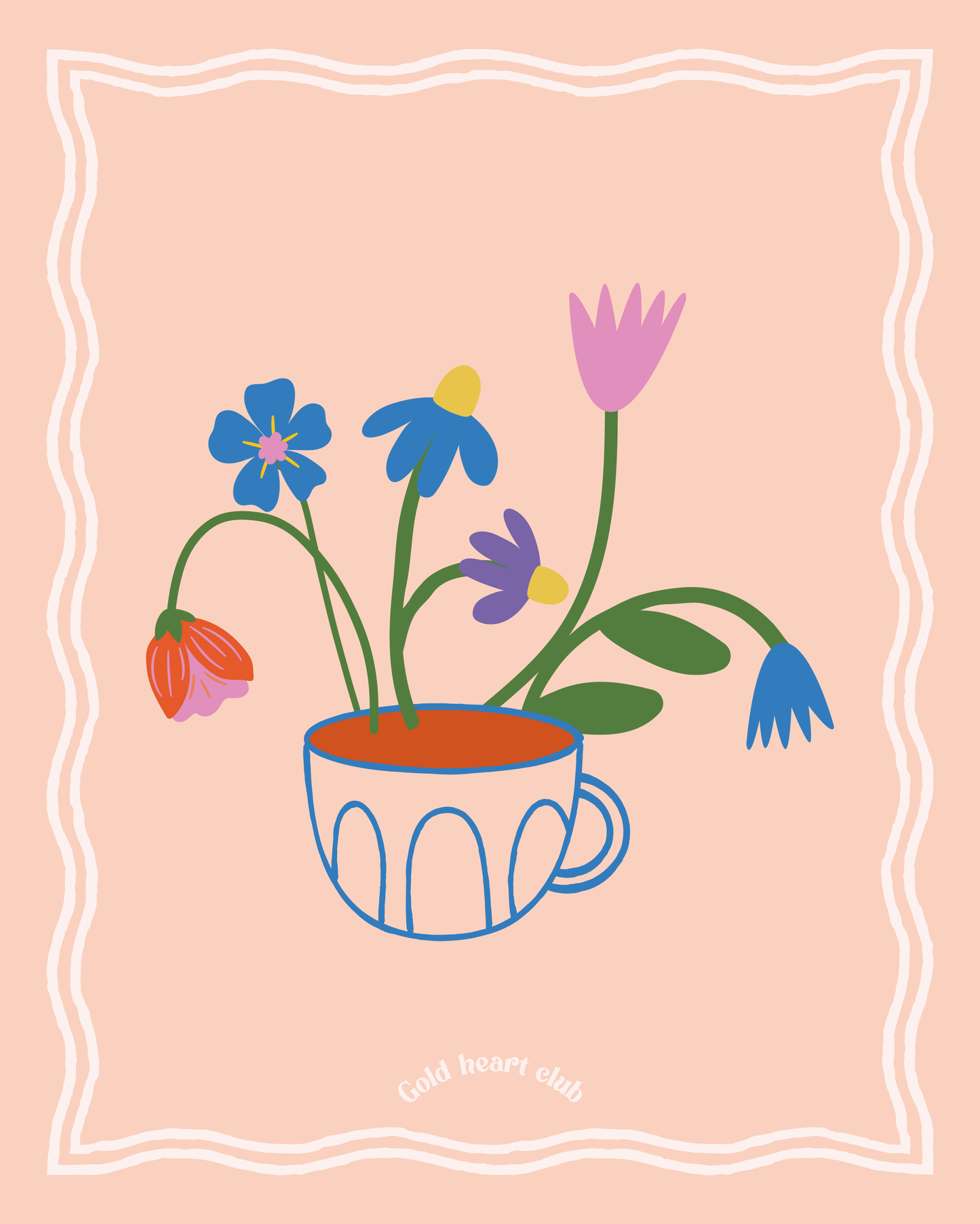 Illustration Café de Flore fait au Québec Gold Heart Club