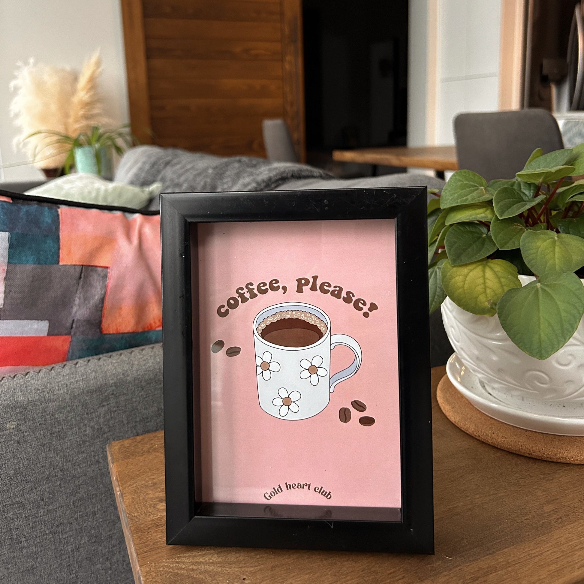 Illustration Coffee please fait au Québec Gold Heart Club