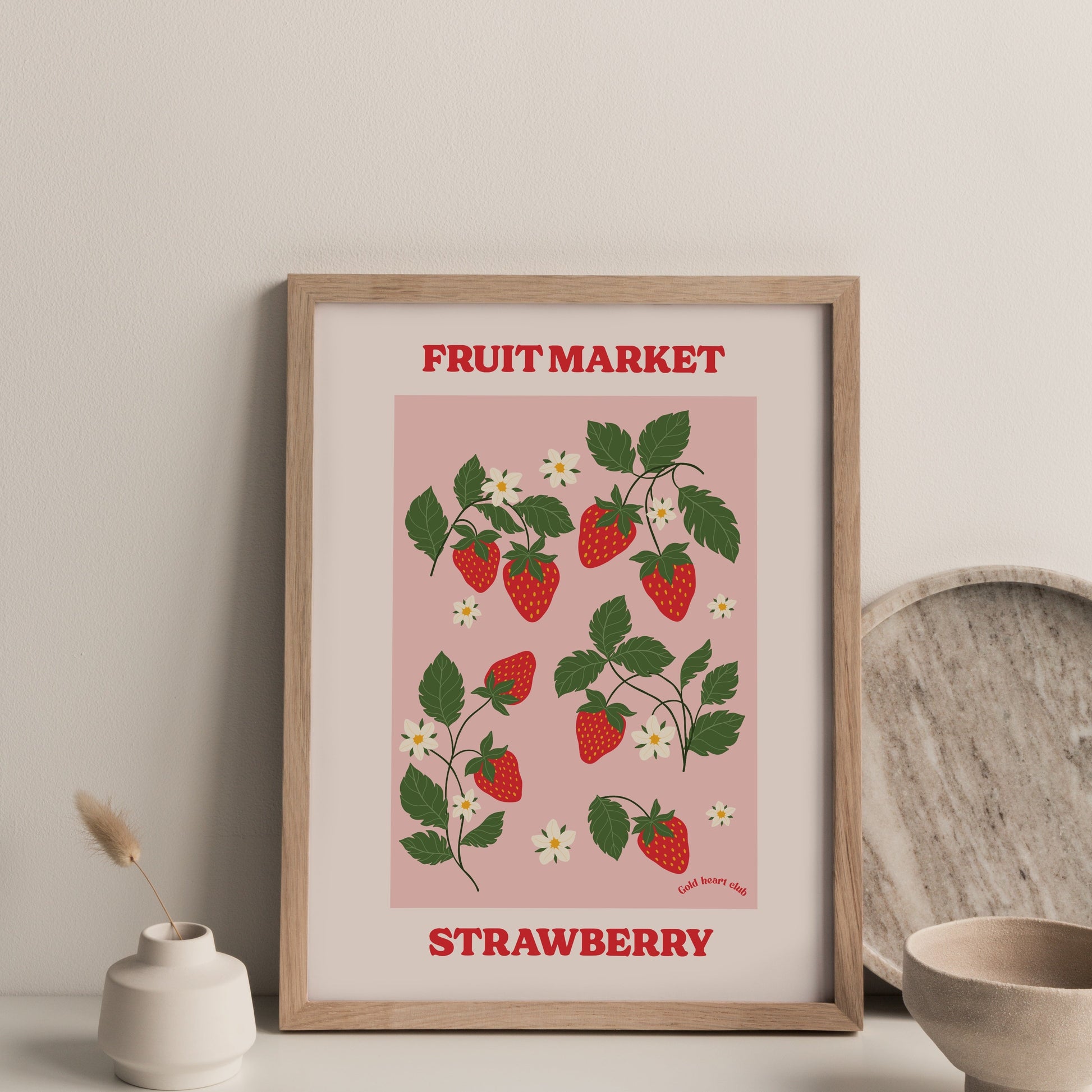 Illustration fait au Québec Fruit Market Gold Heart Club