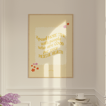 Illustration Good Mental Health fait au Québec Gold Heart Club