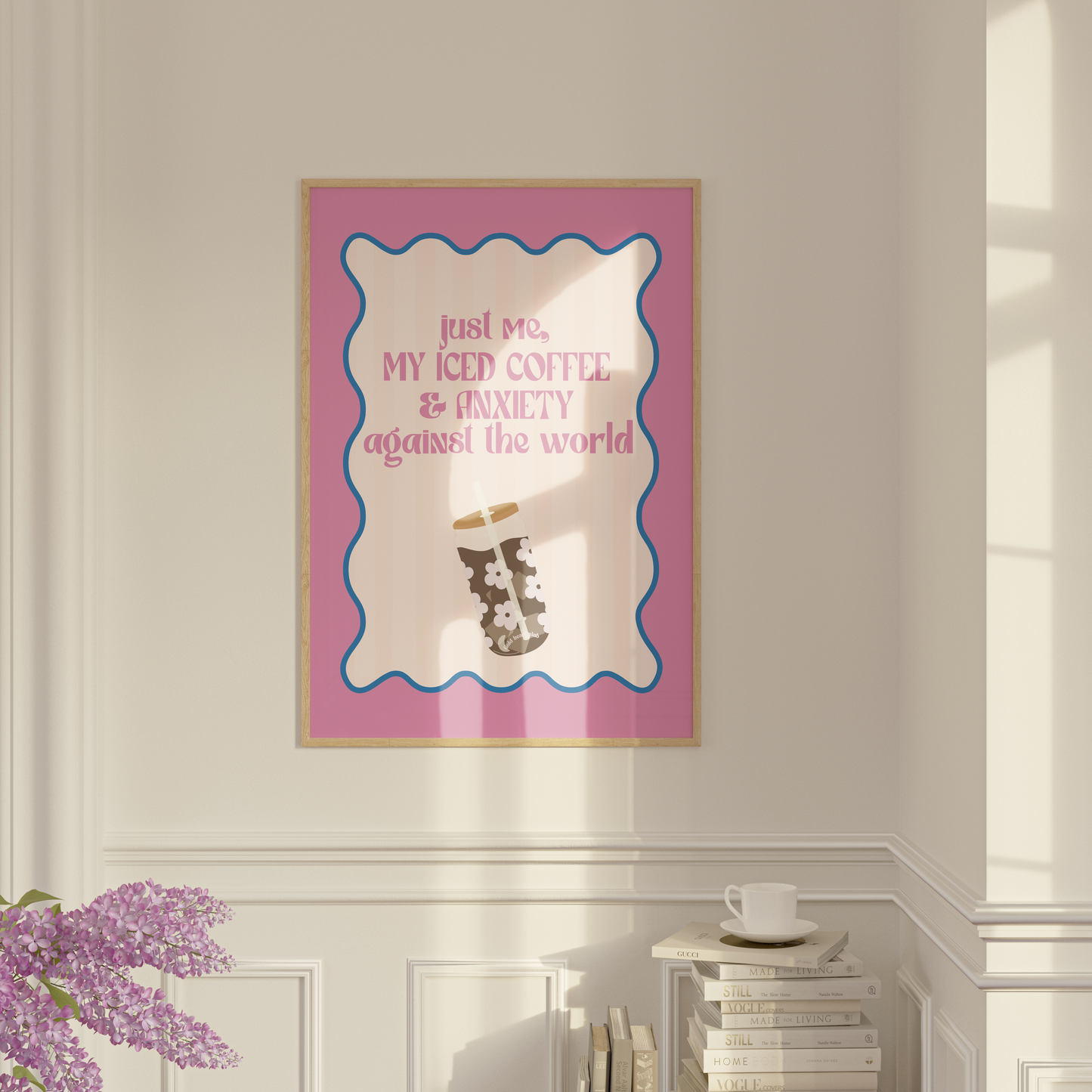 Illustration Ice Coffee & Anxiety fait au Québec Gold Heart Club