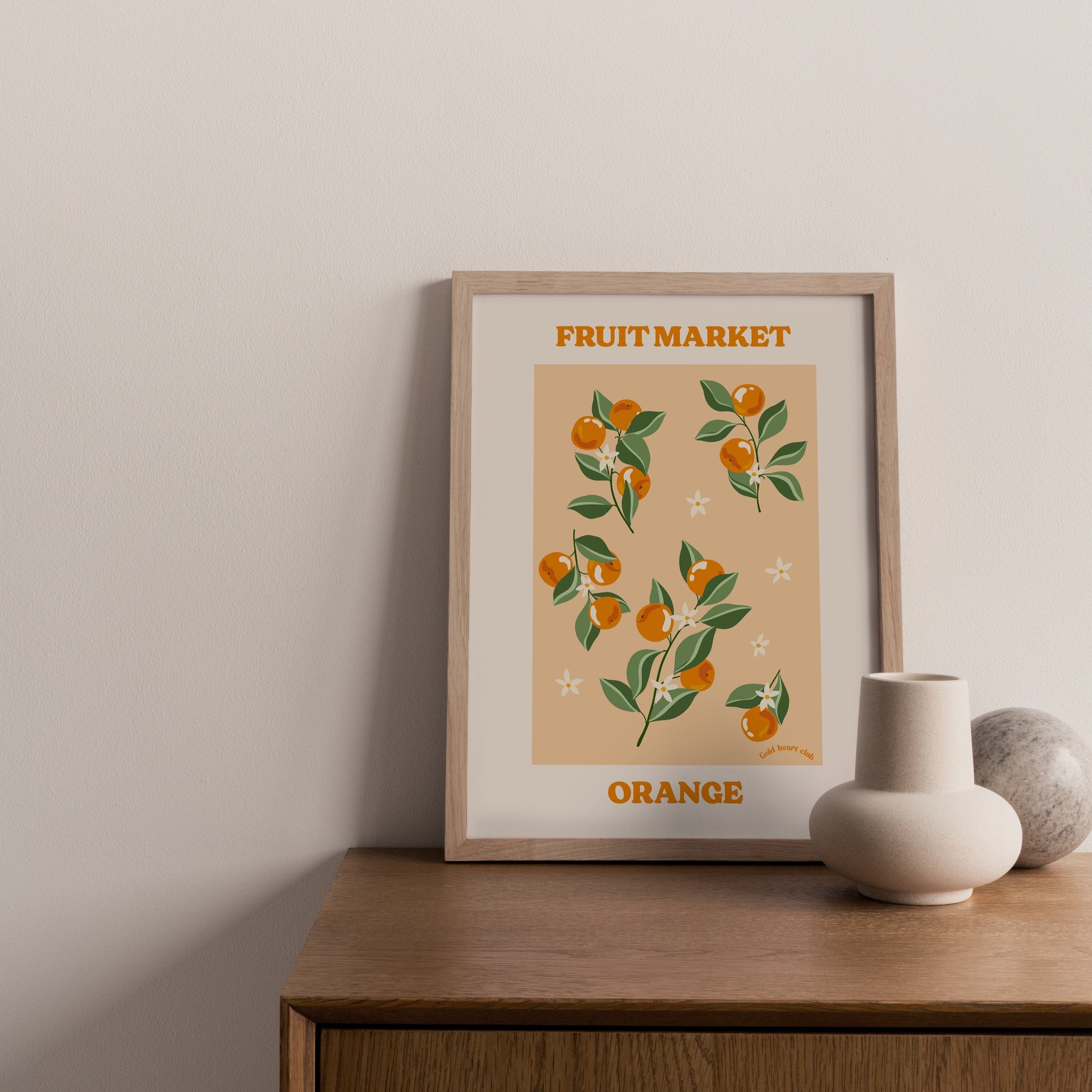 Illustration fait au Québec Fruit Market Gold Heart Club