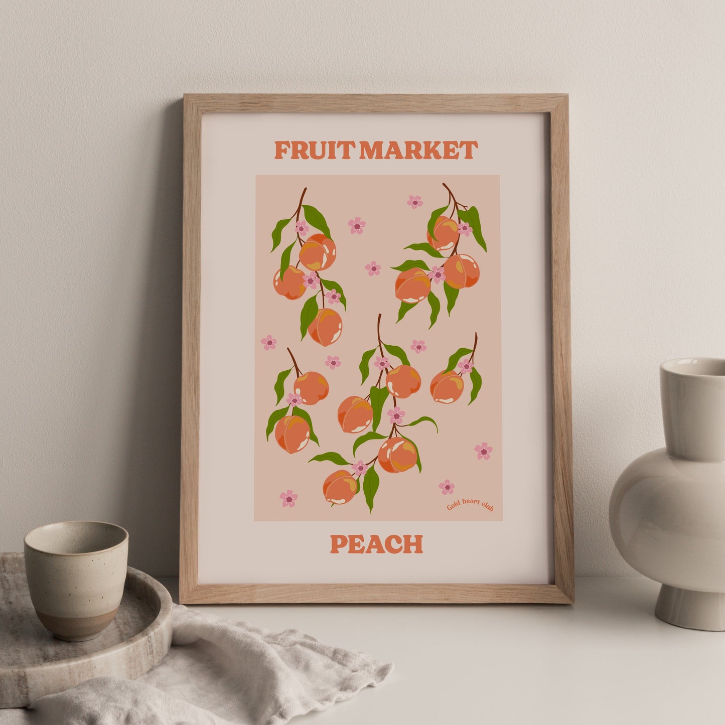 Illustration fait au Québec Fruit Market Gold Heart Club