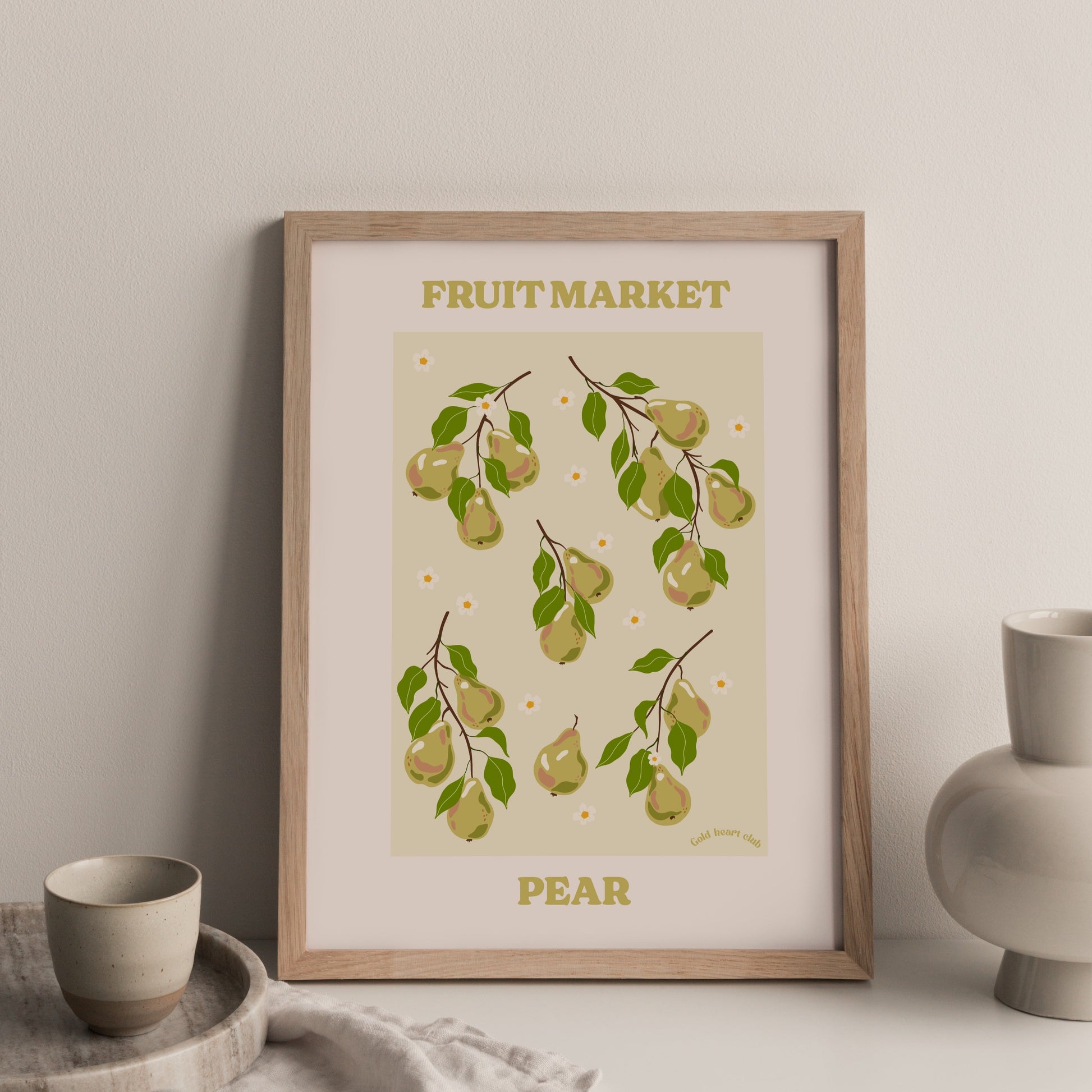 Illustration fait au Québec Fruit Market Gold Heart Club