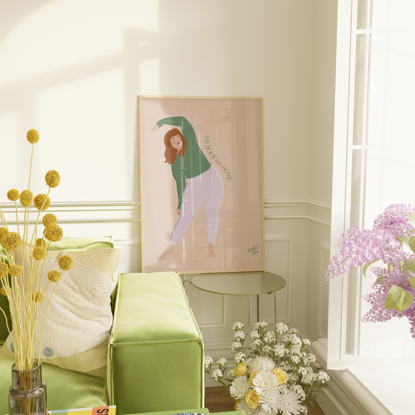 Illustration fait au Québec My body My home Gold Heart Club