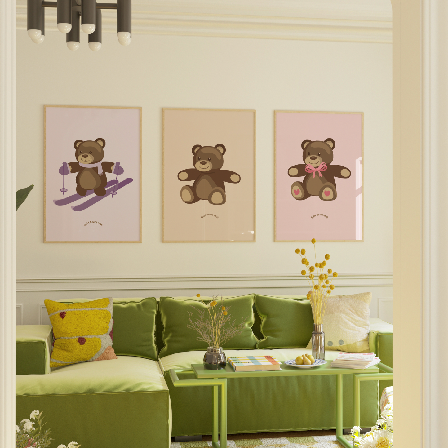 Illustration Teddy de haute qualité fait au Québec Gold Heart Club