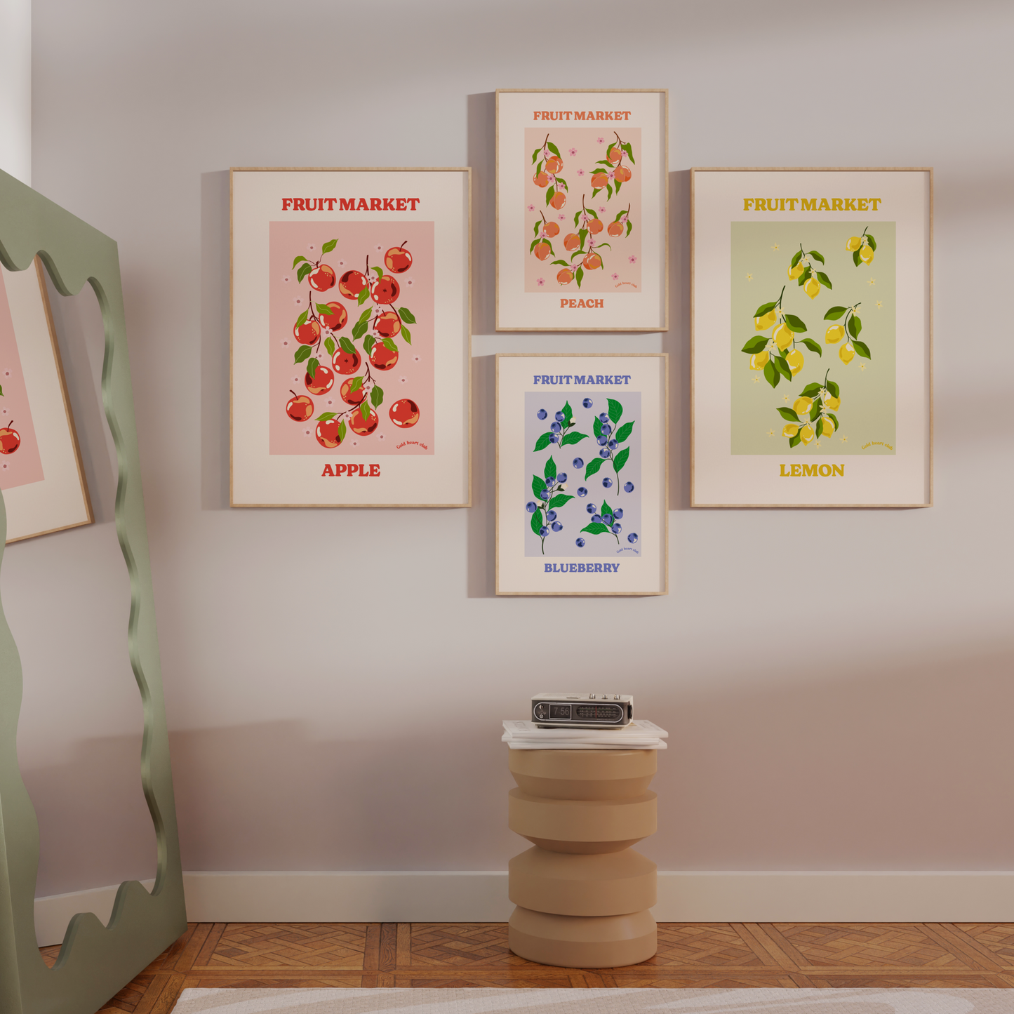 Illustration fait au Québec Fruit Market Gold Heart Club