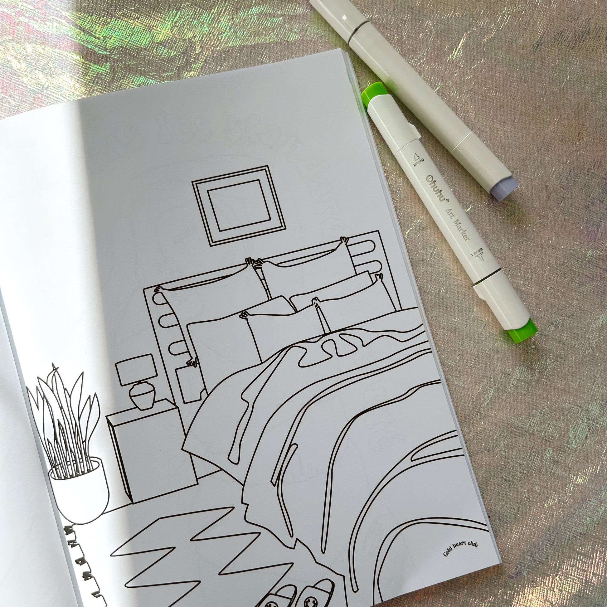 Cahier à colorier adulte Volume 1 idée cadeau créatif Gold Heart Club