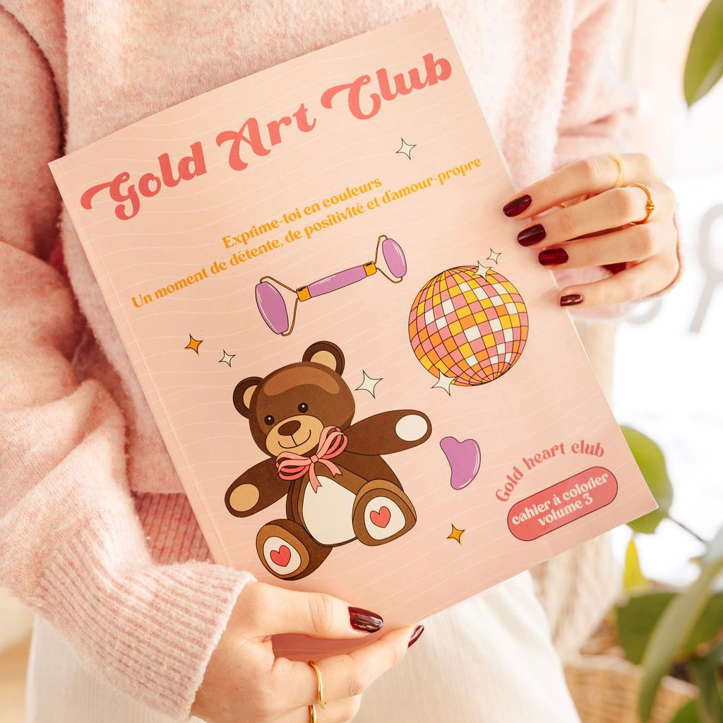 Cahier a colorier adulte illustré et imprimé au Québec Gold Heart Club