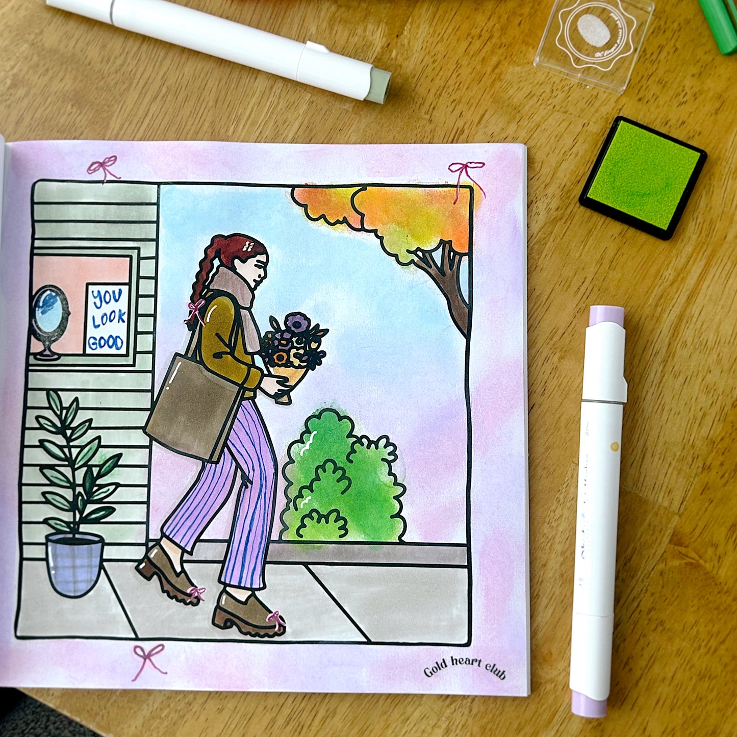 Cahier à colorier adulte illustré et imprimé au Québec Gold Heart Club