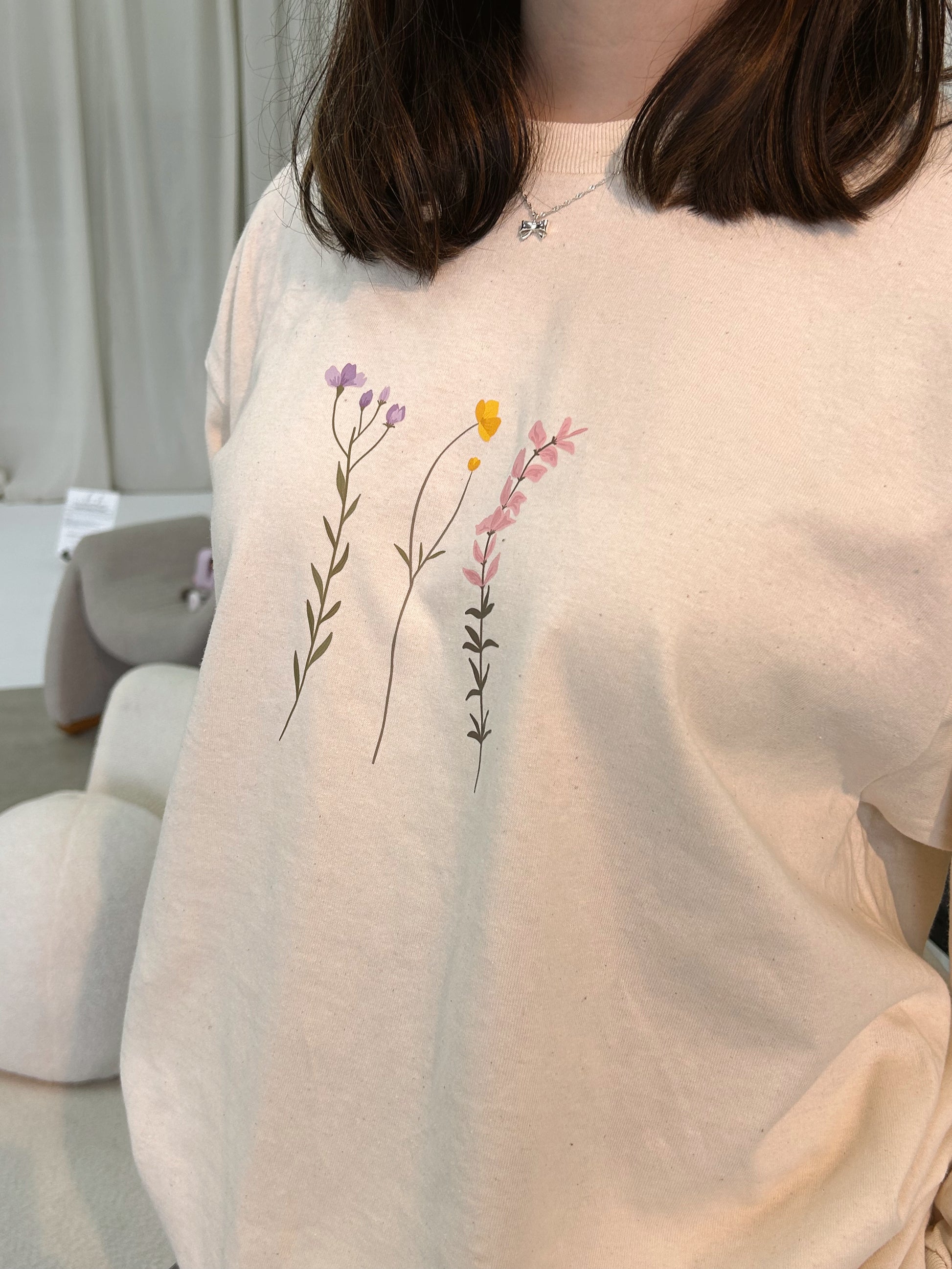 Longsleeve Fleurs beige pour femme Gold Heart Club