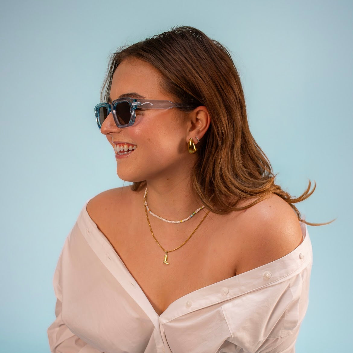 Lunettes soleil pour femme tendance Yummy Gold Heart Club