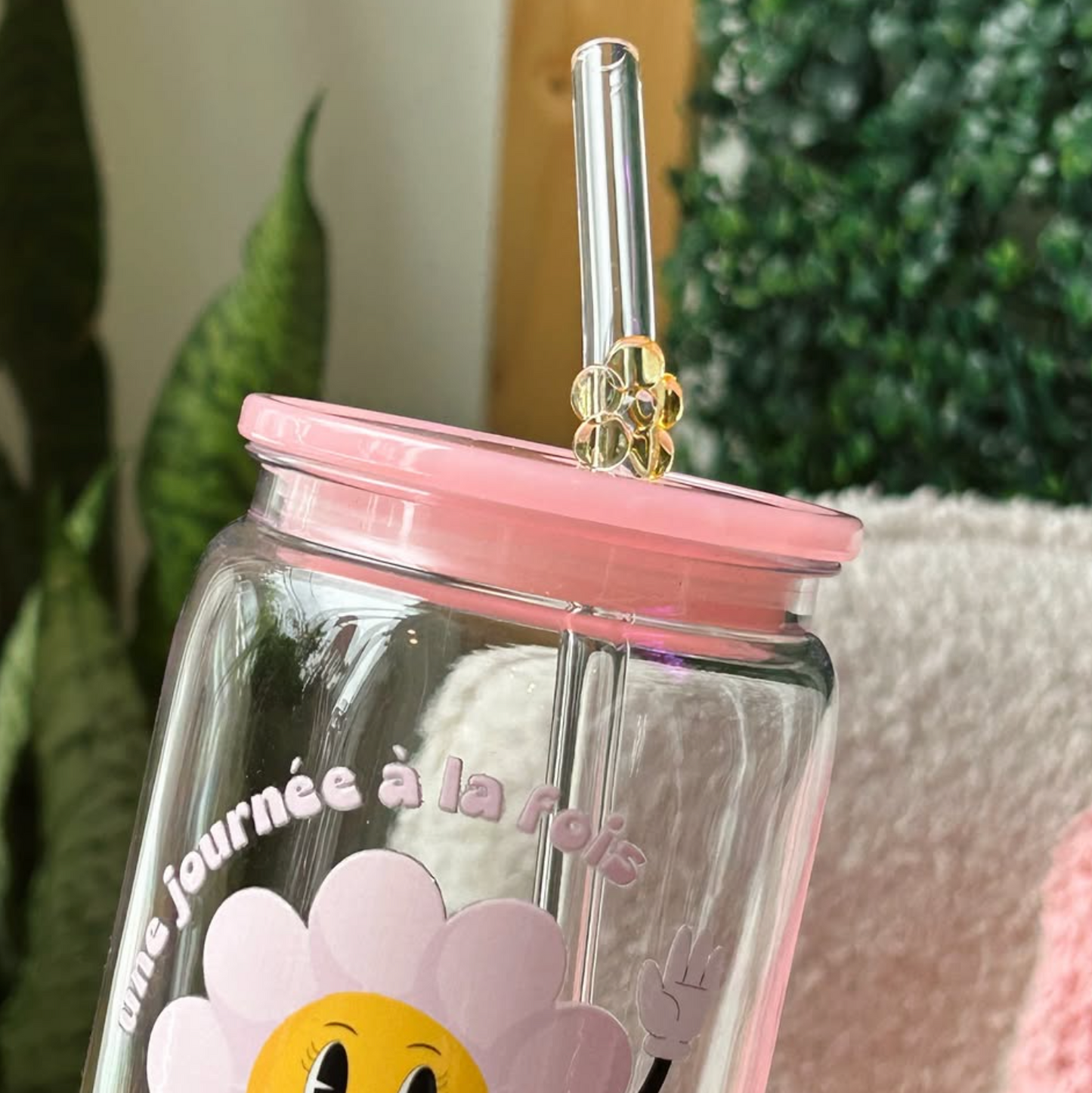 Paille en verre Gold Heart Club