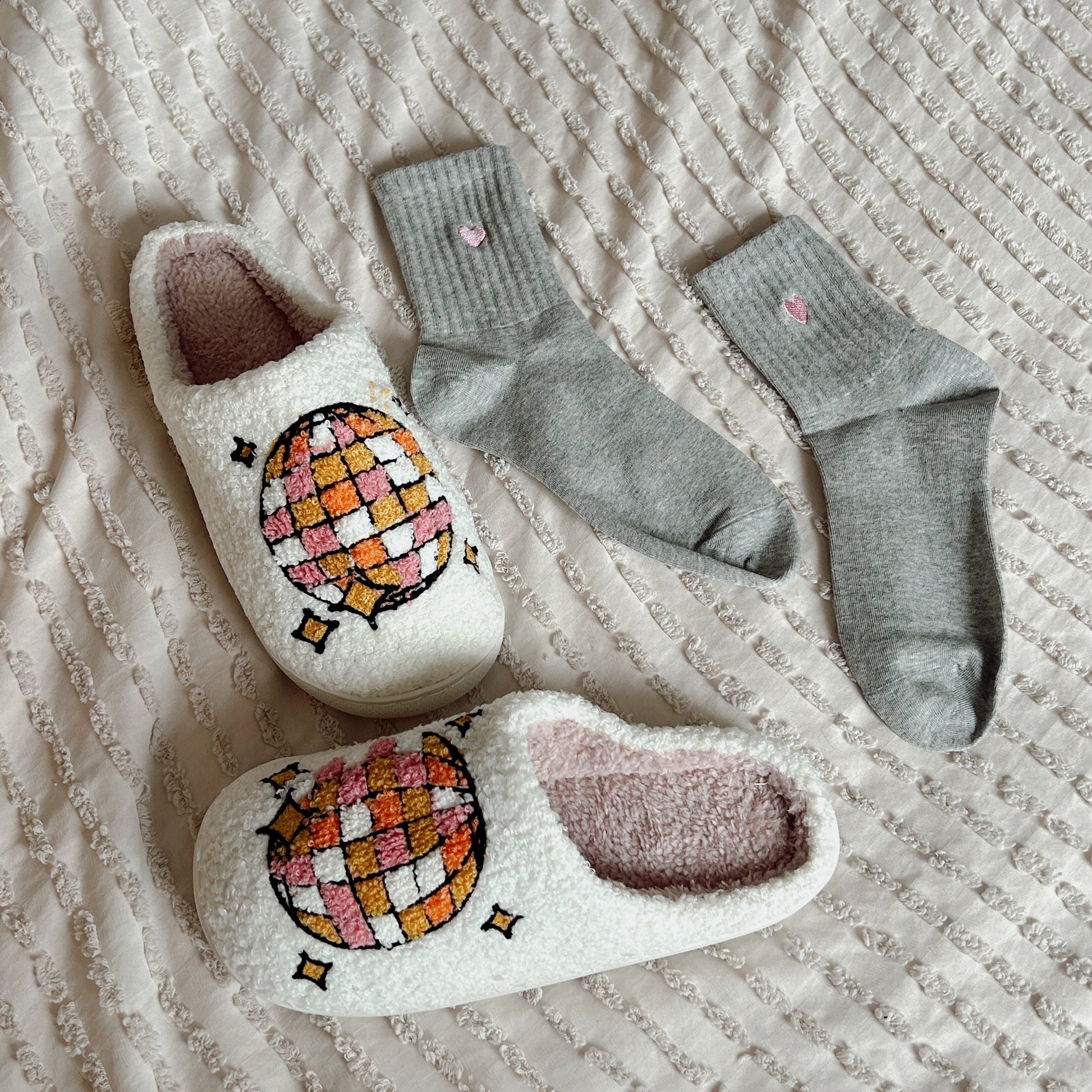 Pantoufle pour femme Disco Gold Heart Club