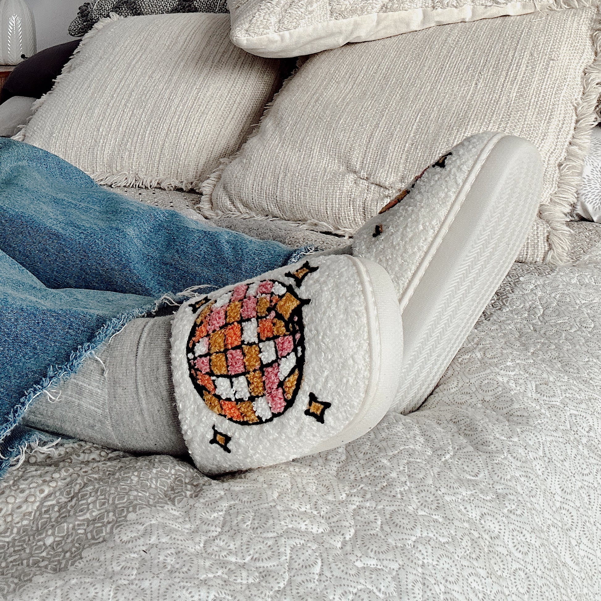 Pantoufle pour femme Disco Gold Heart Club