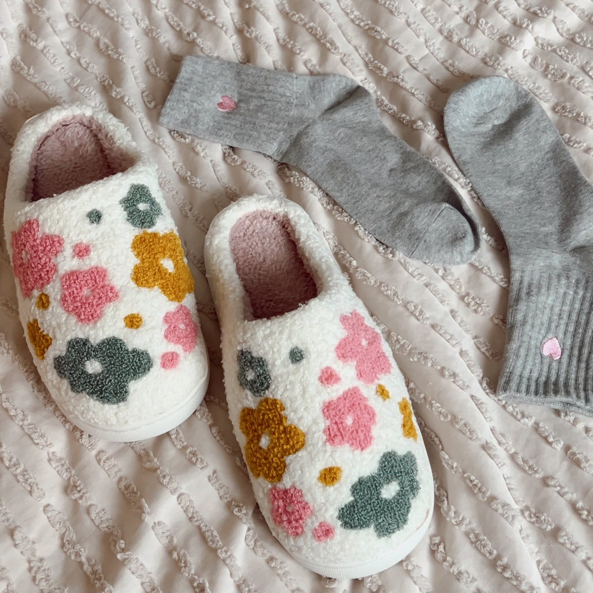 Pantoufle pour femme Fleurs colorées