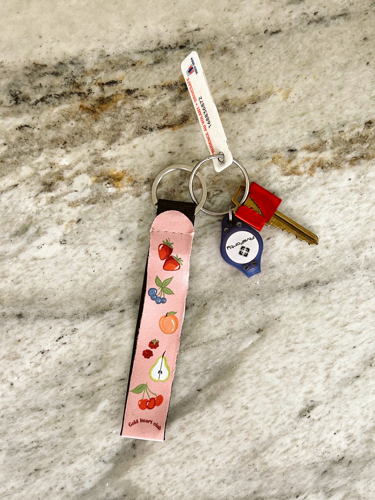 Porte-clé illustré Fruits idée cadeau créatif Gold Heart Club