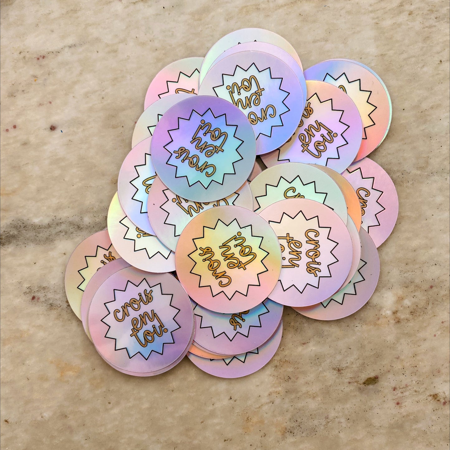 Autocollant Sticker Crois en Toi Gold Heart Club
