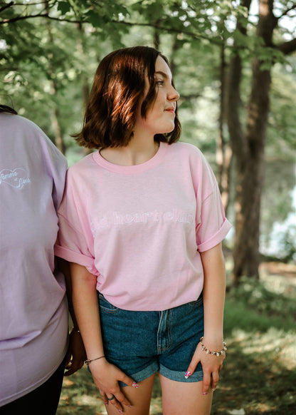 T-Shirt Femme Baby Pink Gold Heart Club