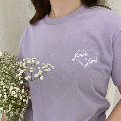 T-Shirt Femme et fière lilas Gold Heart Club
